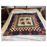 Thimble Berry quilt Machine stitched and custom quilted measures 54x54