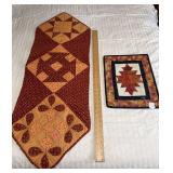 Machine stitched runner and trivet