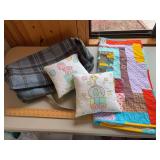 Scan and cut bag w two baby pillows and baby blanket