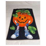Machine stitched 26x42 Jack O Lantern wall hanging