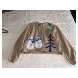Women’s jacket size M appliquéd snowmen
