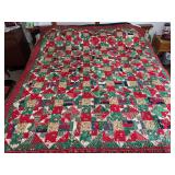 Machine stitched and custom quilted measures 76x86 Tea stained to blend colors