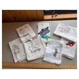 Machine embroidered towels as shown