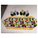 2pr hot pads and table runner 41” long