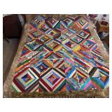 Machine stitched and custom quilted 88x74