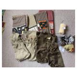 Towels, wine bags, jewelry bags as shown