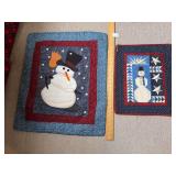 Two centerpieces, machine stitched