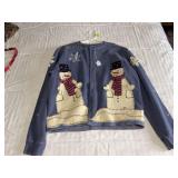 Women’s jacket size M appliquéd snowmen