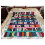 Machine stitched and custom quilted measures 55x45 Minky back