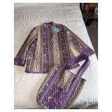 Women’s jacket size M machine quilted with matching bag
