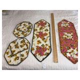 Machine stitched runners/centerpieces