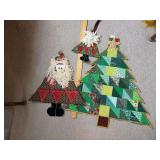 Two door hangers and wall hanging, machine stitched