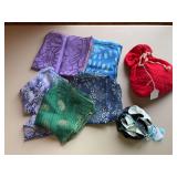 Gift bags, jewelry bag and scarves