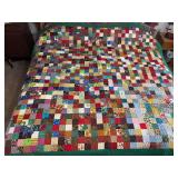 Machine stitched and custom quilted 87x83 “Frog Heaven”