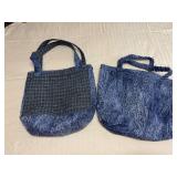 Shopping bag with water resistant lining and dry goods bag