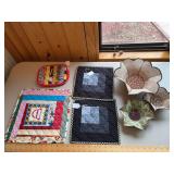 Centerpiece, trivets, hot pads, microwavable bowls for “warming”