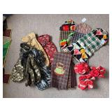 Towels, wine bags, jewelry bags as shown