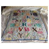 Machine stitched and custom quilted measures 40x48 Minky back