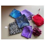 Gift bags, jewelry bag and scarves