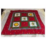 Machine stitched and custom quilted measures 44x46 Chenille back