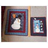 Two centerpieces, machine stitched