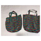 Two shopping bags with water resistant lining