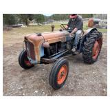 Fordson Dexta tractor, a little starter fluid and it started right up! - with King Kutter three point scraper bucket, Ber-Vac B63 snow blower, and SpeeCo 6