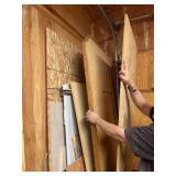 Three-quarter inch plywood, 8 foot formica countertop, sheet of OSB and miscellaneous lumber