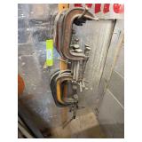 Medium and large C clamps 12 total