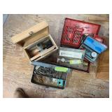 Miscellaneous drill bits, toolboxes,  caliper set