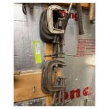 Small and medium sized C  clamps 12 total