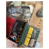 Rivet gun and rivets, soldering iron, angle grinder, and sander