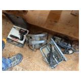 Soldering iron, Dremel tool, circular saw, 4 inch circular saw