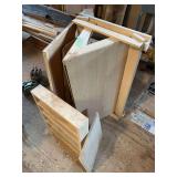 Wood shelves and desktop drawing tables