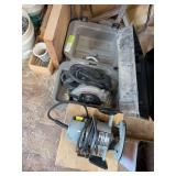 Porter cable 7 1/4 inch heavy duty, circular saw and Stanley router base with box for a router