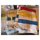 Two matching three stripe trader style blankets - no labels