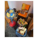 Kiddo closet! Includes some toys and stuffed animals, oscillating fan, Disney VHS and other VHS tapes