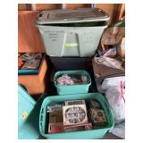 Five totes of Christmas items