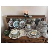 WEIL wear set of dishes with some other decorative dishes and clear glassware