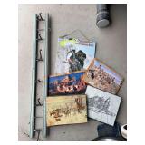 Vintage coat hook, and artwork