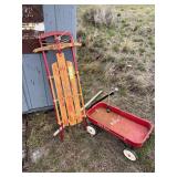 Flexible flyer runner sled, and radio flyer wagon