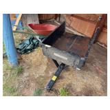 Agra fab utility trailer, no tailgate and a wheelbarrow