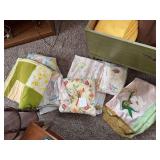 Antique quilts, baby blanket and assorted vintage handiwork