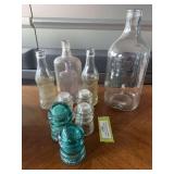 Glass bottles and glass insulators