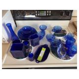 Cobalt blue glass collection