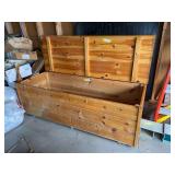 Massive wood storage box - 73 x 27 x 24