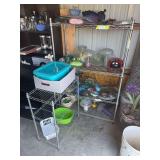 Two metal adjustable shelving units