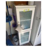 Two door storage cabinet with frosted glass 15 x 16 x 48