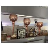 Glass and ceramic decor plus silver plate items