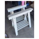 Adjustable light duty wooden sawhorses